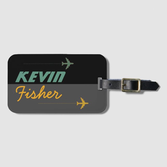 personalisierter Name des Flugzeugs Gepäckanhänger (Vorderseite (Horizontal))