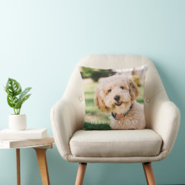 Personalisierter Name des Fotos mit Kariertem Kissen
