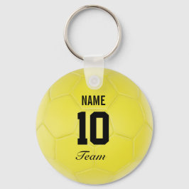 Personalisierter Name des Gelben Schwarzen Fußball Schlüsselanhänger