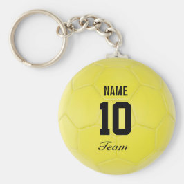 Personalisierter Name des Gelben Schwarzen Fußball Schlüsselanhänger
