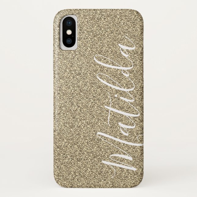 Personalisierter Name des Glitzer Case-Mate iPhone Hülle (Rückseite)