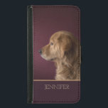 Personalisierter Name des Golden Retriever | Hund Geldbeutel Hülle Für Das Samsung Galaxy S5<br><div class="desc">Dieses Design verfügt über einen Golden Retriever Hund mit der Möglichkeit,  den Textnamen zu personalisieren oder zu löschen,  der in beliebter moderner Typografie geschrieben ist. #retriever #dog #personalisiert #Tasche #puppy #niedlich #gifts #fashion #Samsung</div>