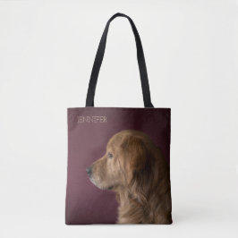 Personalisierter Name des Golden Retriever | Hund Tasche
