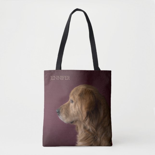 Personalisierter Name des Golden Retriever | Hund Tasche (Vorderseite)