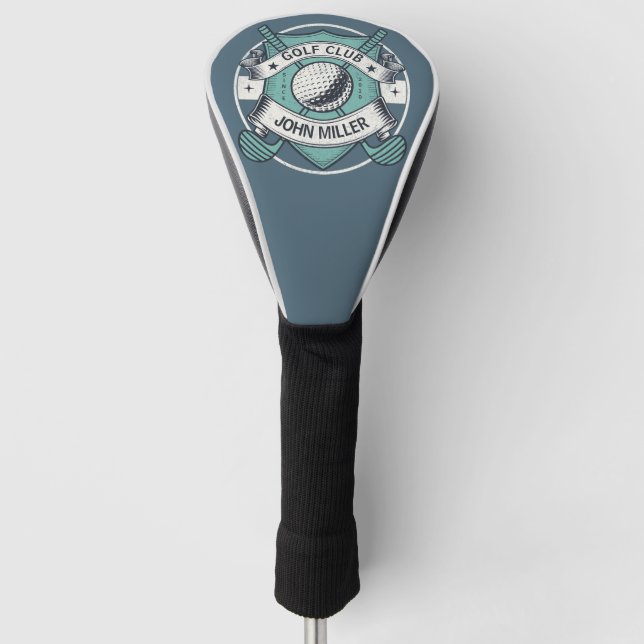 Personalisierter Name des Golfclubs Golf Headcover (Vorderseite)