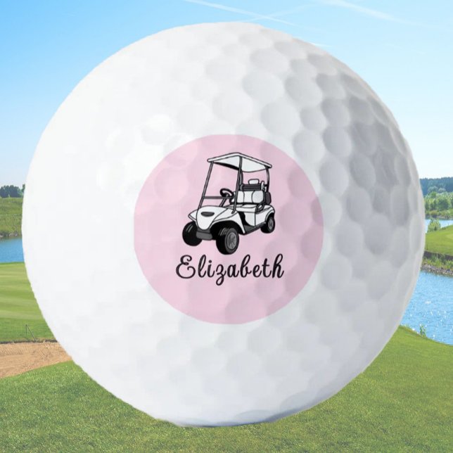 Personalisierter Name des Golfplatzes Schwarz, Wei Golfball (Von Creator hochgeladen)