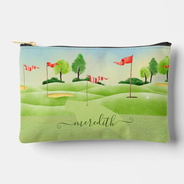 Personalisierter Name des Golfplatzes Zubehörtasche (Vorderseite)