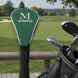 Personalisierter Name des grünen Texturleder Golf Headcover