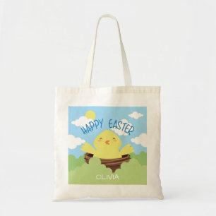 Personalisierter Name des Happy Easter Chick   Url Tragetasche