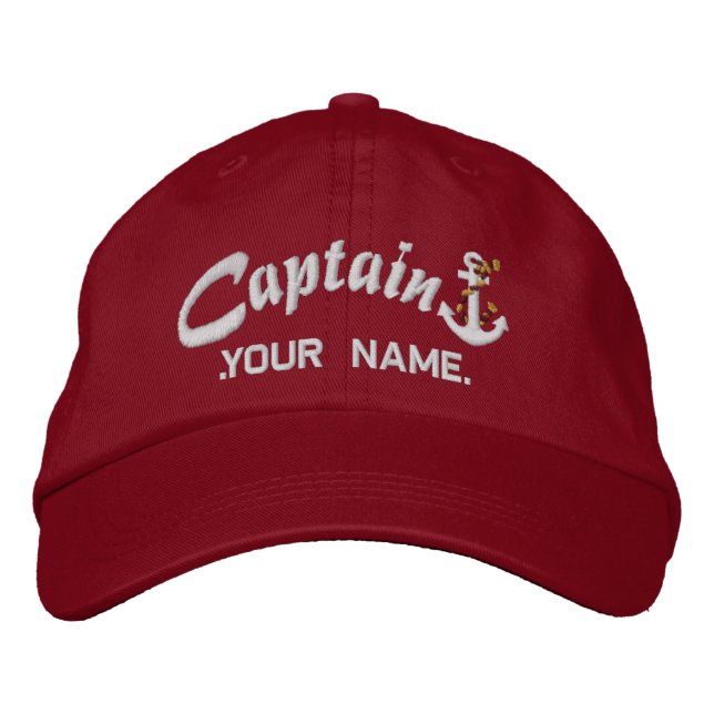Personalisierter Name des Hauptmanns, Anchor Bestickte Kappe (Vorderseite)