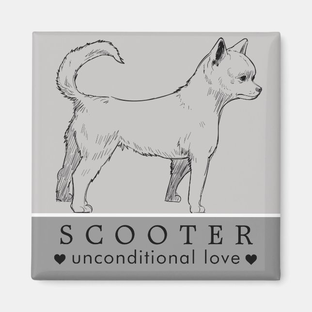 Personalisierter Name des Hundes Welpe Pet Magnet (Vorne)