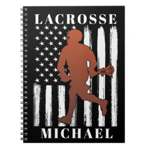 Personalisierter Name des Lacrosse Players Notizblock