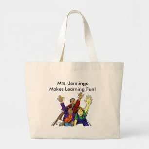 Personalisierter Name des Lehrers Jumbo Stoffbeutel