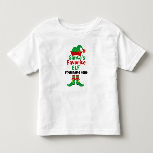 Personalisierter Name des Lieblingselfs des Weihna Kleinkind T-shirt (Vorderseite)