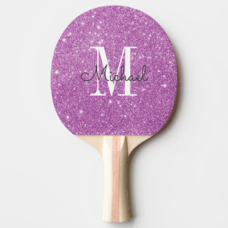 Personalisierter Name des Lila Glitzer Tischtennis Schläger