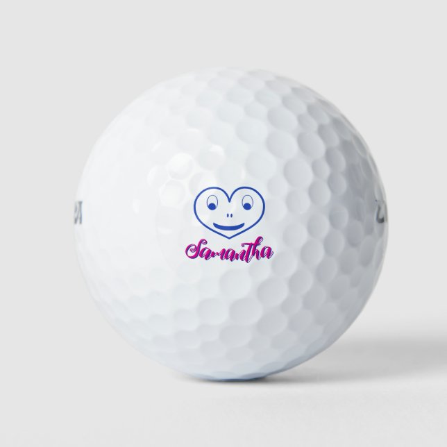 Personalisierter Name des lustigen Herzens, einzig Golfball (Vorderseite)