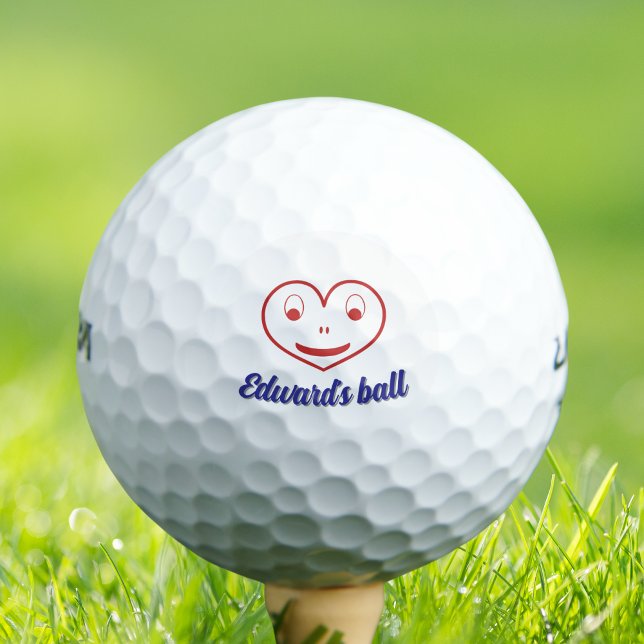 Personalisierter Name des lustigen Herzens, einzig Golfball (Von Creator hochgeladen)