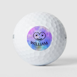 Personalisierter Name des lustigen Herzens, einzig Golfball