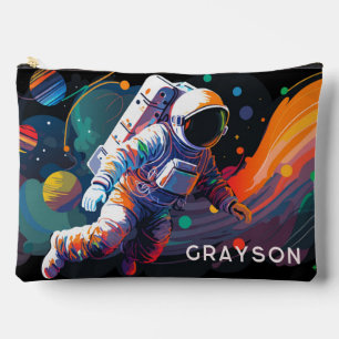 Personalisierter Name des modernen Astronauten Zubehörtasche