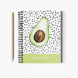 Personalisierter Name des modernen grünen Avocado Notizbuch<br><div class="desc">Personalisierter Name des modernen grünen Avocado</div>