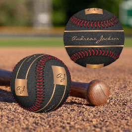 Personalisierter Name des modernen schwarzen Golde Baseball