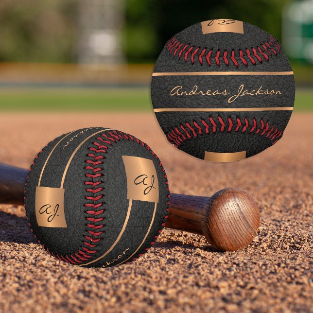 Personalisierter Name des modernen schwarzen Golde Baseball (Von Creator hochgeladen)