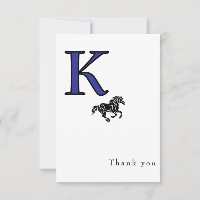 Personalisierter Name des Monogram School-Logos Dankeskarte (Vorderseite)