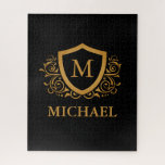 Personalisierter Name des Monogramms<br><div class="desc">Schwarz und Gold Personalisiert Stylish Monogram Name. Für weitere Anpassungen klicken Sie bitte auf die Schaltfläche "Anpassen" und verwenden Sie unser Designwerkzeug,  um diese Vorlage zu ändern.</div>