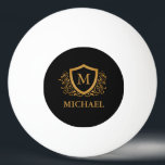 Personalisierter Name des Monogramms Tischtennisball<br><div class="desc">Schwarz und Gold Personalisiert Stylish Monogram Name. Für weitere Anpassungen klicken Sie bitte auf die Schaltfläche "Anpassen" und verwenden Sie unser Designwerkzeug,  um diese Vorlage zu ändern.</div>