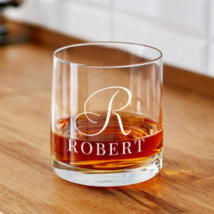 Personalisierter Name des Monogramms Whiskyglas