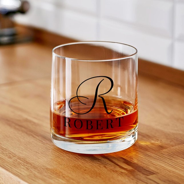 Personalisierter Name des Monogramms Whiskyglas (Von Creator hochgeladen)