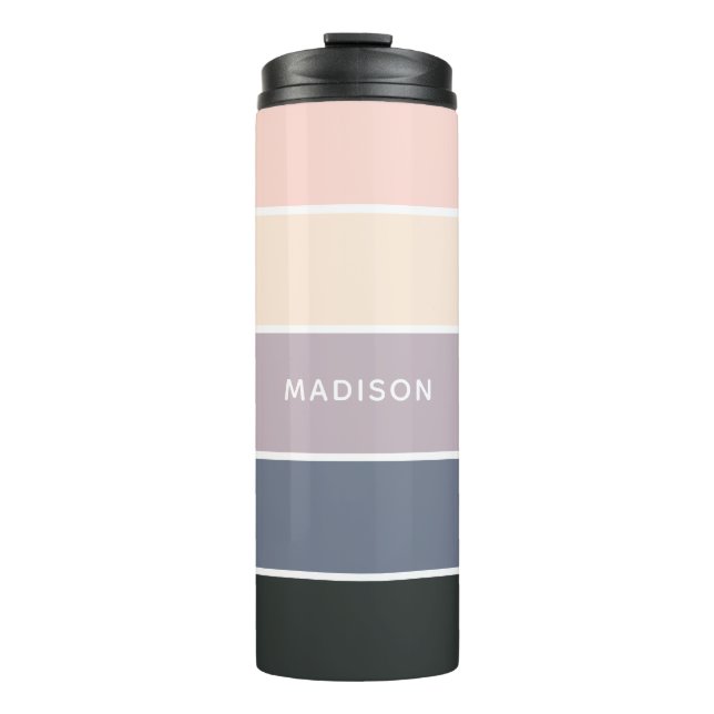 Personalisierter Name des Morgengrauen Farbblocks Thermosbecher (Vorderseite)