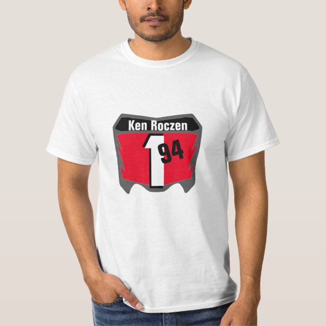 Personalisierter Name des Motocross-Nummernschilds T-Shirt (Vorderseite)