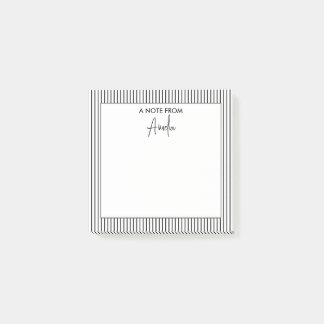 Personalisierter Name des Musters für Schwarz und Post-it Klebezettel