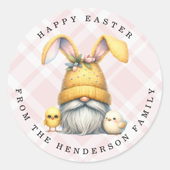 Personalisierter Name des Osterbaums Runde Sticker (Vorderseite)