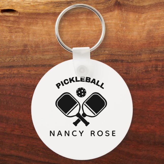 Personalisierter Name des Pickleball-Paddels Schlüsselanhänger (Vorderseite)