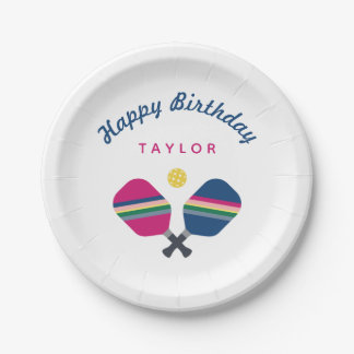 Personalisierter Name des Pickleball-Party Pappteller