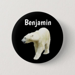 Personalisierter Name des Polarbären Button