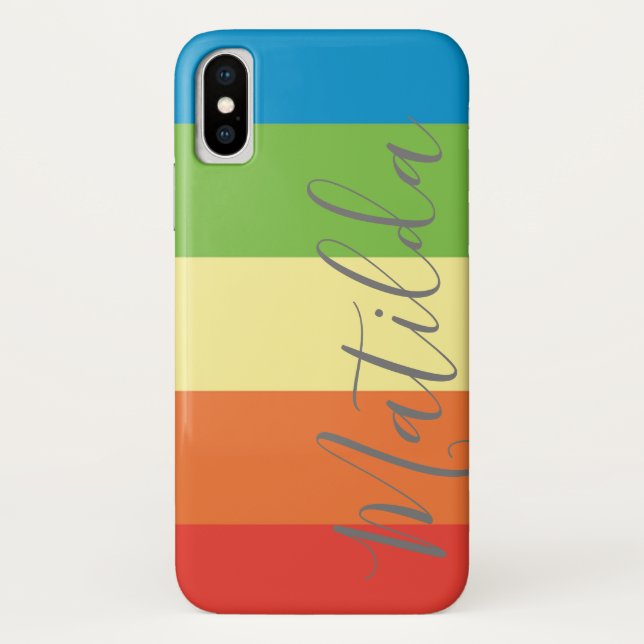 Personalisierter Name des Regenbogens Case-Mate iPhone Hülle (Rückseite)