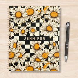 Personalisierter Name des Retro Groovy Daisy Check Planer