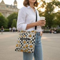 Personalisierter Name des Retro Groovy Daisy Check