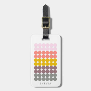 Personalisierter Name des Retro-Rainbow-Punktgitte Gepäckanhänger