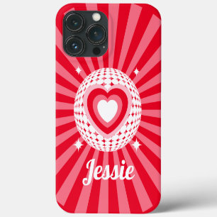 Personalisierter Name des Retro Red Heart Case-Mate iPhone Hülle