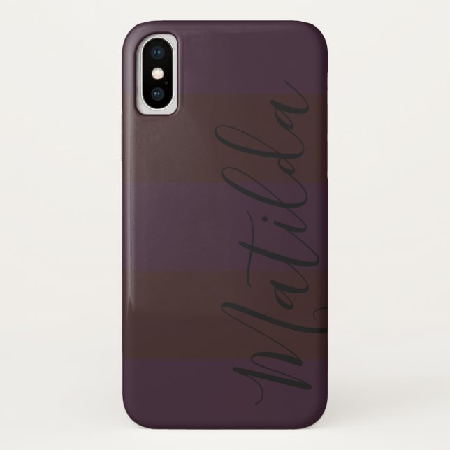 Personalisierter Name des rosa breiten Streifens Case-Mate iPhone Hülle (Rückseite)