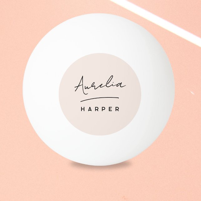 Personalisierter Name des rosa Monogram-Skripts Tischtennisball (Von Creator hochgeladen)