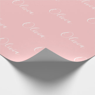 Personalisierter Name des rosa Skripts Geschenkpapier