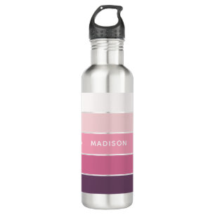Personalisierter Name des rosa Zuckergusses Edelstahlflasche