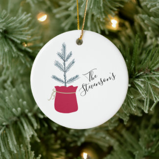 Personalisierter Name des Roten Kiefernbaums Hübsc Keramik Ornament