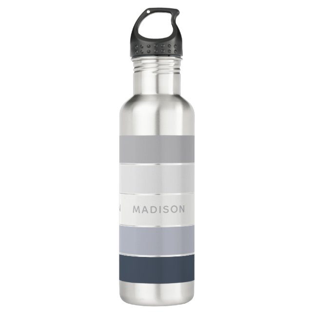 Personalisierter Name des schneebedeckten Gebirges Edelstahlflasche (Vorderseite)