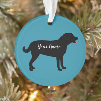 Personalisierter Name des schwarzen Labels Silhoue Ornament